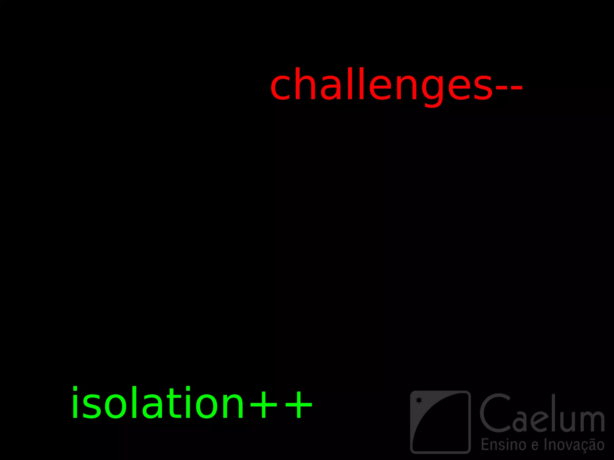 challenges--




isolation++
 