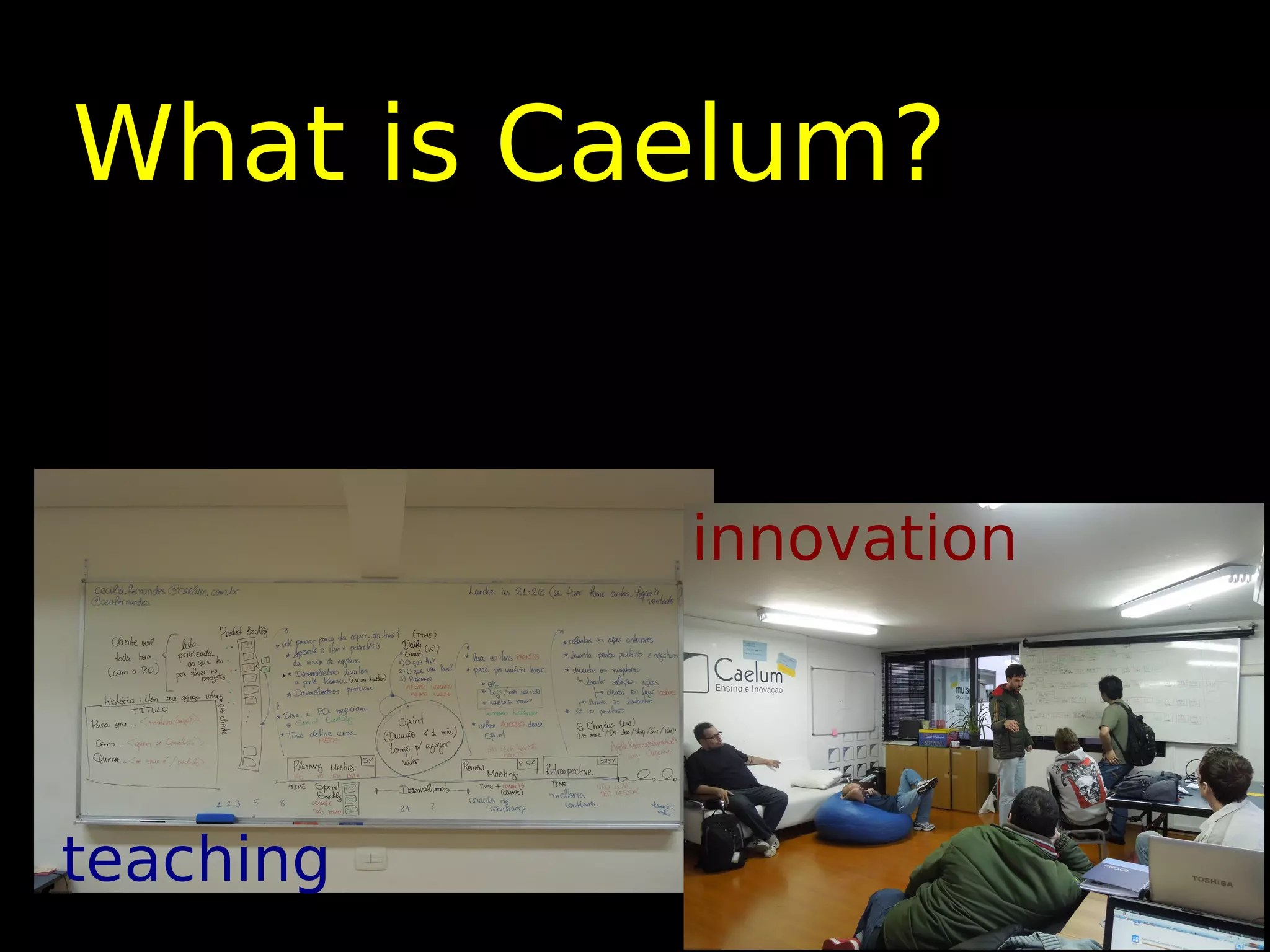 What is Caelum?


           innovation




teaching
 