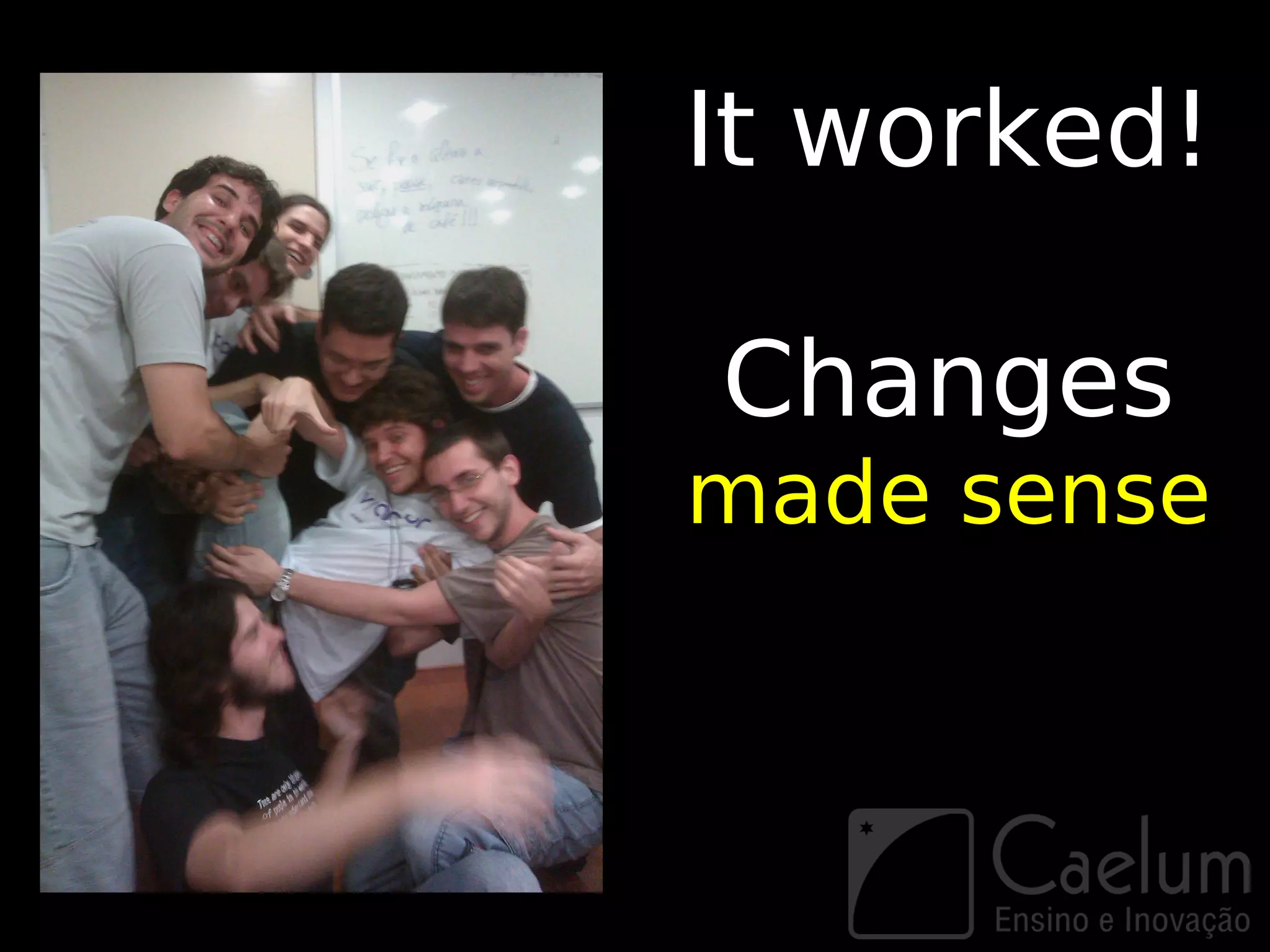 It worked!

Changes
made sense
 