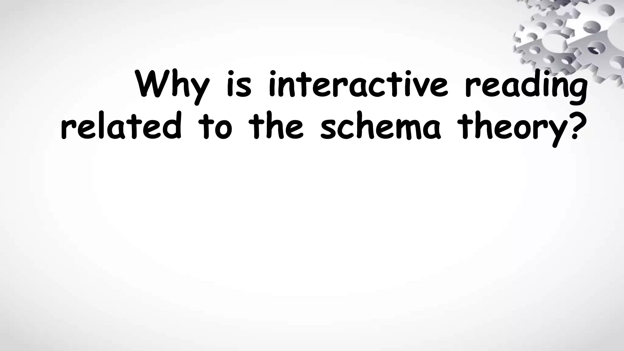 Why is interactive reading
related to the schema theory?
 