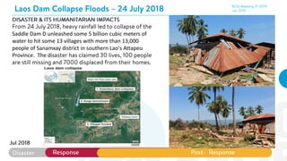 Saddle Dam D unleashed some 5 billion cubic meters of
water to hit some 13 villages with more than 13,000
people of Sanamxay district in southern Lao's Attapeu
Province. The dis
 
