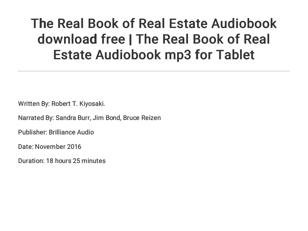The Real Book of Real Estate Audiobook download free The Real Book of
