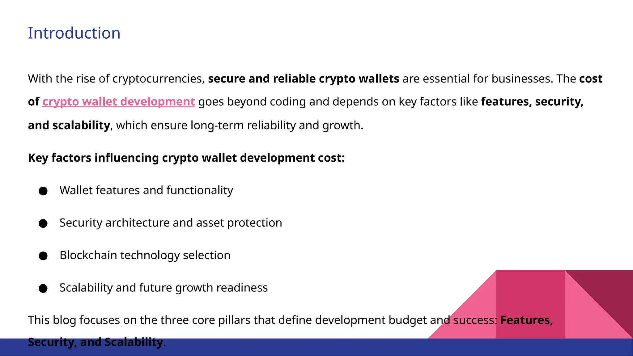The Real Cost of Crypto Wallet Development_ Features, Security, and  Scalability Explained | PPTX