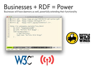 Businesses + RDF = PowerBusinesses will have daemons as well, powerfully extending their functionality
 