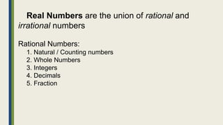 The real number system | PPTX