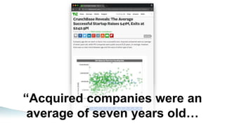 “Acquired companies were an
average of seven years old…
 