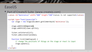 EaselJS
 Part of CreateJS Suite (www.createjs.com)
 