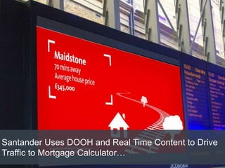 Santander Uses DOOH and Real Time Content to Drive
Traffic to Mortgage Calculator…
 