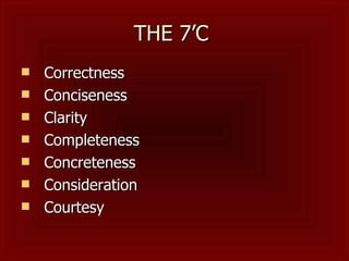 There are 7 c’s of effective communication which | PPT