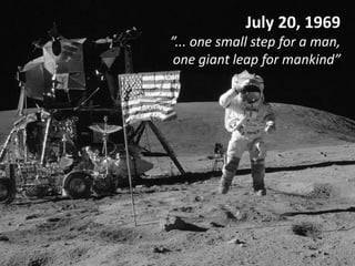July 20, 1969
”... one small step for a man,
one giant leap for mankind”
 