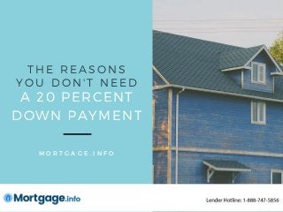 A 20 PERCENT
DOWN PAYMENT
M O R T G A G E . I N F O
THE REASONS
YOU DON' T NEED
 