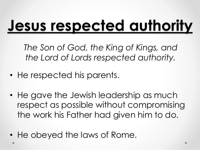 The reason we respect authority