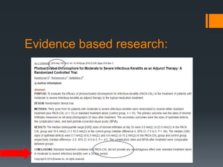Evidence based research:
 