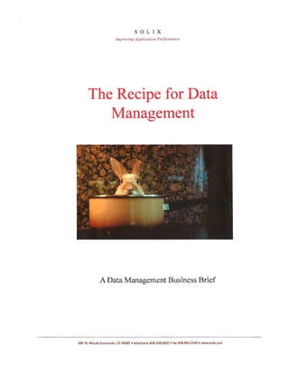 The recipe for data management