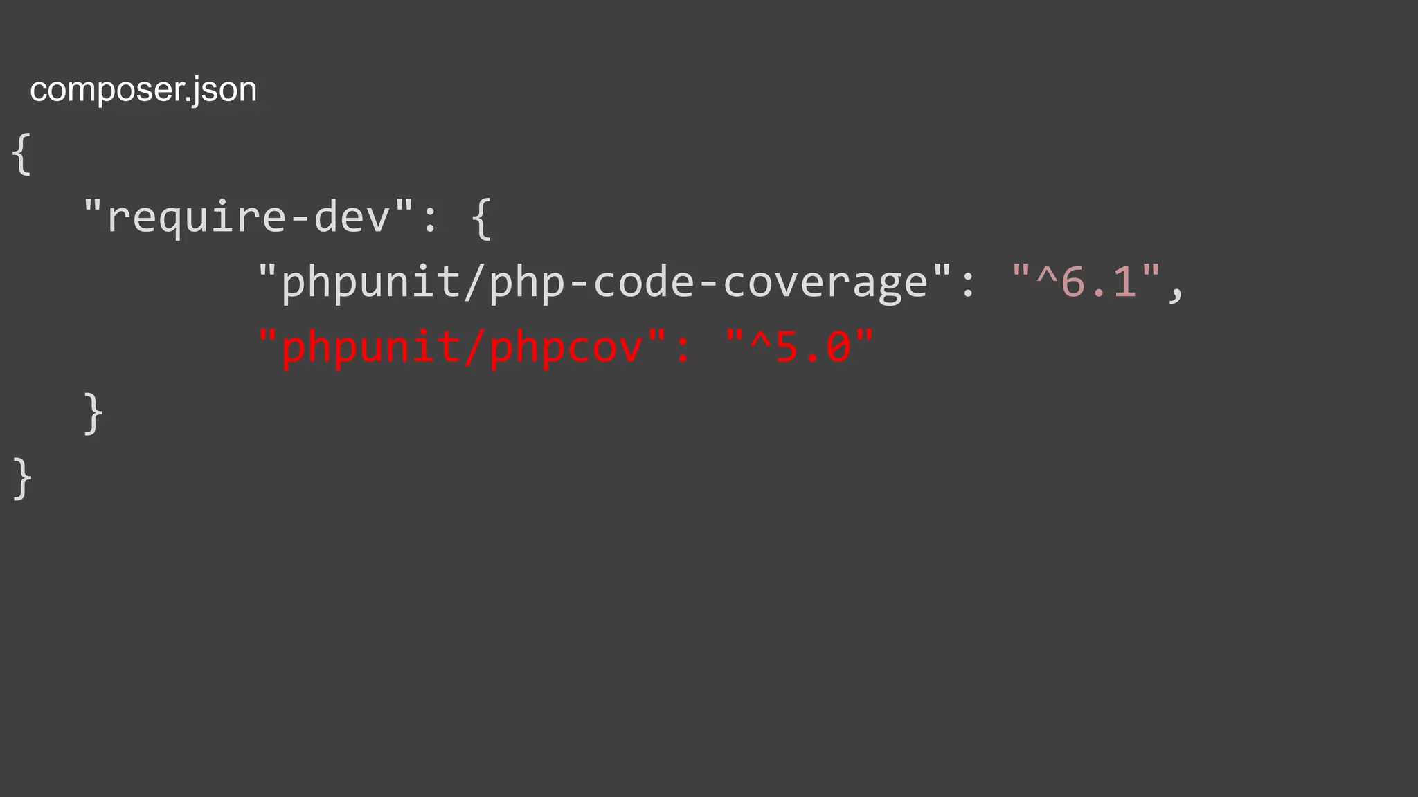 composer.json
{
"require-dev": {
"phpunit/php-code-coverage": "^6.1",
"phpunit/phpcov": "^5.0"
}
}
 