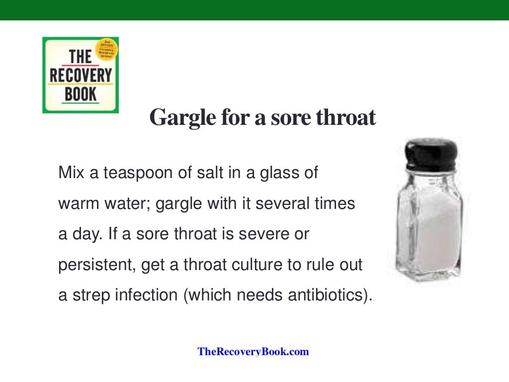 Gargle for a sore throat