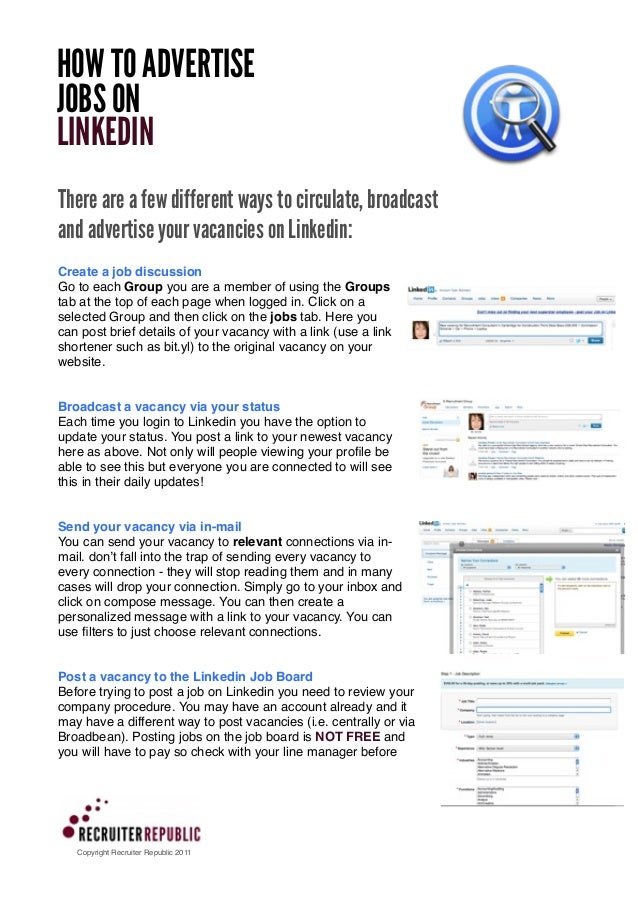 How To Advertise A Job On Linkedin For Free Job Retro