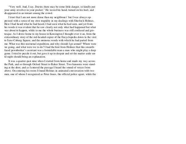 the red headed league by sir arthur conan doyle