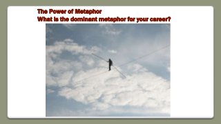 The Power of Metaphor
What is the dominant metaphor for your career?
 