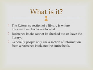 The reference section | PPT