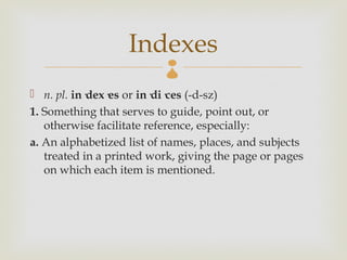 The reference section | PPT