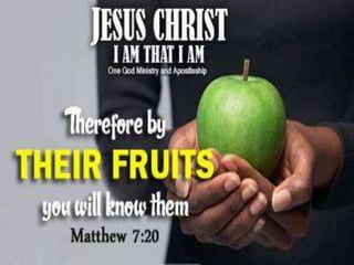 Therefore by their fruits you will know them.
 