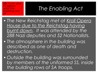 The Reichstag Fire & the Enabling Act | PPT