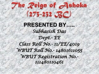 PRESENTED BY…..
Subhasish Das
Dept.- EE
Class Roll No.- 11/EE/4019
WBUT Roll No.- 14801611055
WBUT Registration No.-
111480110461
 