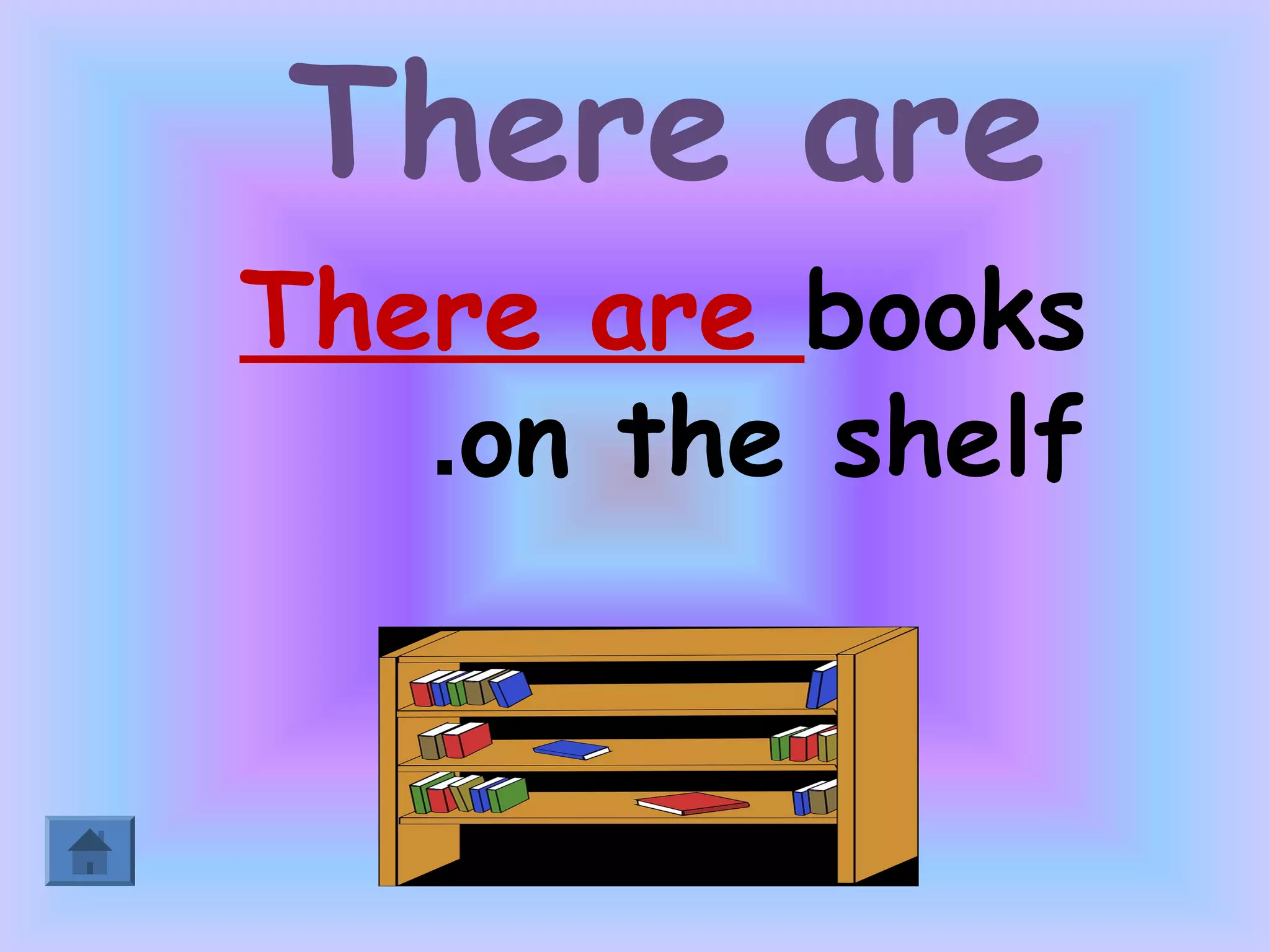 There are
There are books
   .on the shelf
 
