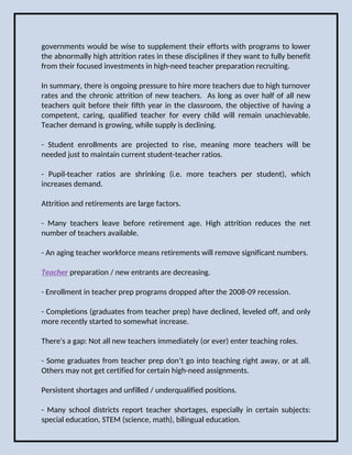 There Is a National Crisis in Teacher Retention | PDF