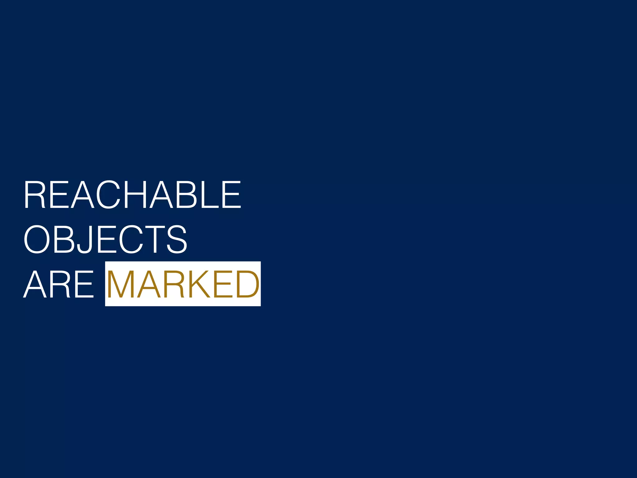 REACHABLE OBJECTS ARE MARKED 
