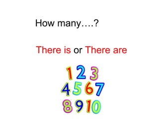 How many….? 
There is or There are 
 