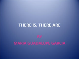 THERE IS, THERE ARE BY MARIA GUADALUPE GARCIA 