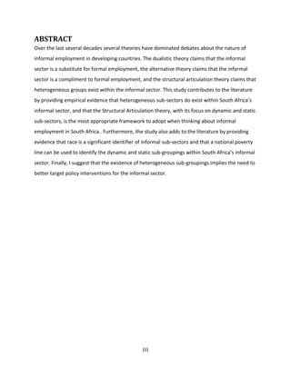 The relationship between formal and informal employment in south africa ...