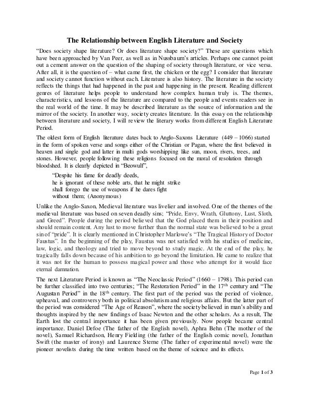what is literature and society