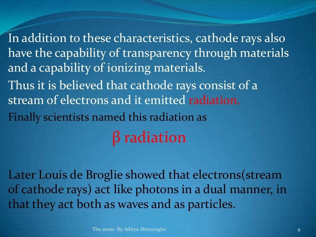 The relationship between matter and electricity