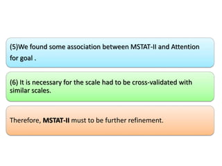 Mstat Course The relationship between MSTAT-II and Attention functions | PDF