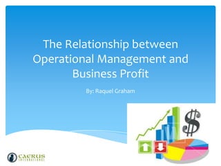 The Relationship between
Operational Management and
Business Profit
By: Raquel Graham

 