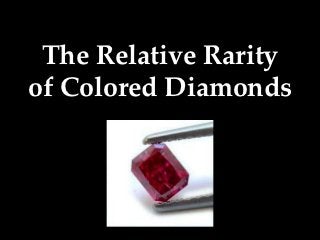 The Relative Rarity
of Colored Diamonds
 