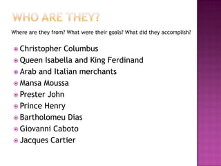 What are the similarities and differences between expanding Christianity and the five pillars of faith?Similarities: Both of them believed in some way that they were doing the work of their Lord, and each act was somewhat based on their religion.Differences: Christian explorers/monarchs were set on expanding Christianity, and preventing the spread of Islam, whereas the Islam's where more so set on defending their religion.