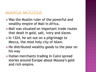 continuedDuring the next 3 centuries, Europeans captured and transported millions of Africans to the Americas as slavesMillions of them died on route from their terrible conditions on the slave ships or from overwork when they arrived