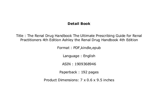 renal drug handbook pdf free download