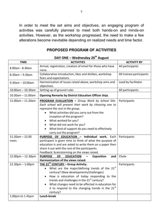 CAPACITY BUILDING WORKSHOP FOR TEACHERS IN 21ST CENTURY PRACTICES ...
