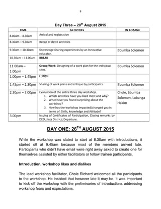 CAPACITY BUILDING WORKSHOP FOR TEACHERS IN 21ST CENTURY PRACTICES ...