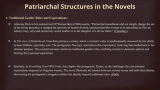 The Representation of Patriarchy in Buchi Emecheta’s 'The Joys of ...