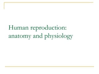 Human reproduction:
anatomy and physiology
 
