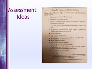 Assessment
Ideas
 