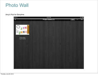 Photo Wall
        Amy's Pick for Storytime




Thursday, June 28, 2012
 