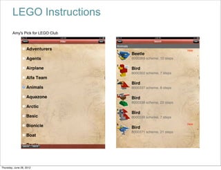 LEGO Instructions
        Amy's Pick for LEGO Club




Thursday, June 28, 2012
 