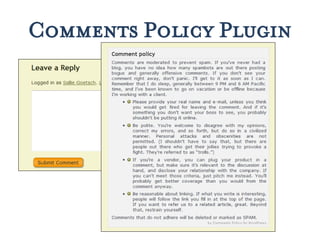 Comments Policy Plugin
 
